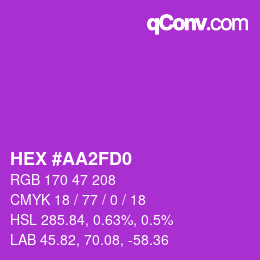 颜色代码: HEX #AA2FD0 | qconv.com