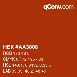 Color code: HEX #AA3008 | qconv.com