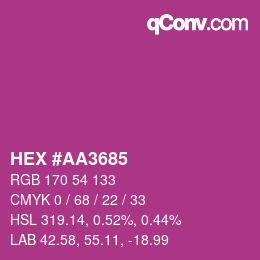 颜色代码: HEX #AA3685 | qconv.com