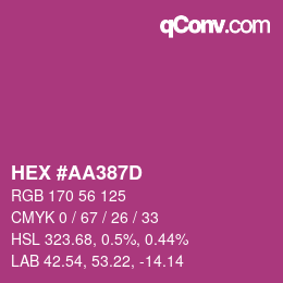 カラーコード: HEX #AA387D | qconv.com