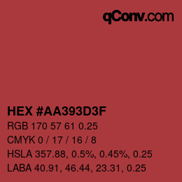 Código de color: HEX #AA393D3F | qconv.com