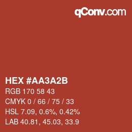 カラーコード: HEX #AA3A2B | qconv.com