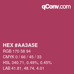Color code: HEX #AA3A5E | qconv.com