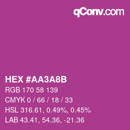 Color code: HEX #AA3A8B | qconv.com