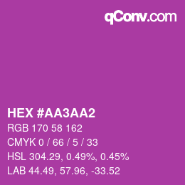 カラーコード: HEX #AA3AA2 | qconv.com