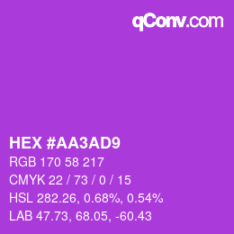 Color code: HEX #AA3AD9 | qconv.com