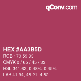 颜色代码: HEX #AA3B5D | qconv.com