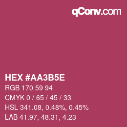 カラーコード: HEX #AA3B5E | qconv.com
