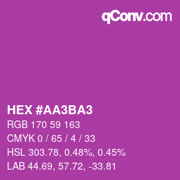 カラーコード: HEX #AA3BA3 | qconv.com