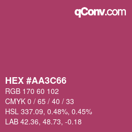 Color code: HEX #AA3C66 | qconv.com