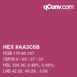 Color code: HEX #AA3C6B | qconv.com