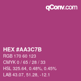 颜色代码: HEX #AA3C7B | qconv.com