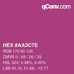 Farbcode: HEX #AA3C7E | qconv.com