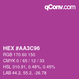 颜色代码: HEX #AA3C96 | qconv.com