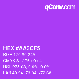 Color code: HEX #AA3CF5 | qconv.com