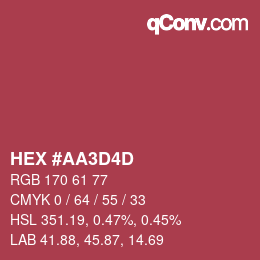 カラーコード: HEX #AA3D4D | qconv.com