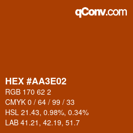 Color code: HEX #AA3E02 | qconv.com