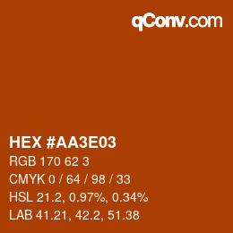 Color code: HEX #AA3E03 | qconv.com