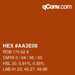 Color code: HEX #AA3E08 | qconv.com
