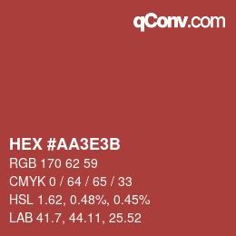 Color code: HEX #AA3E3B | qconv.com