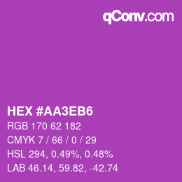 カラーコード: HEX #AA3EB6 | qconv.com