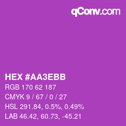Color code: HEX #AA3EBB | qconv.com
