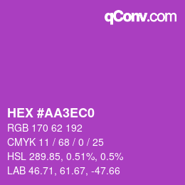 カラーコード: HEX #AA3EC0 | qconv.com
