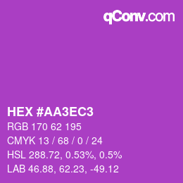カラーコード: HEX #AA3EC3 | qconv.com