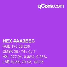 Color code: HEX #AA3EEC | qconv.com