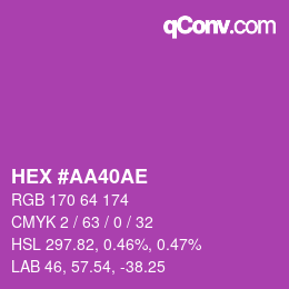 颜色代码: HEX #AA40AE | qconv.com