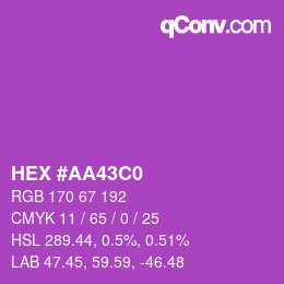 Color code: HEX #AA43C0 | qconv.com