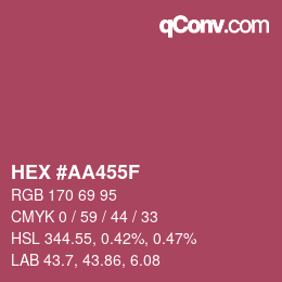 颜色代码: HEX #AA455F | qconv.com