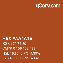 Color code: HEX #AA4A1E | qconv.com