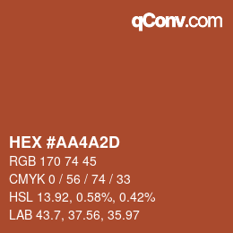 颜色代码: HEX #AA4A2D | qconv.com