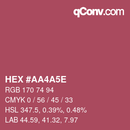 Color code: HEX #AA4A5E | qconv.com