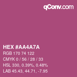 Color code: HEX #AA4A7A | qconv.com