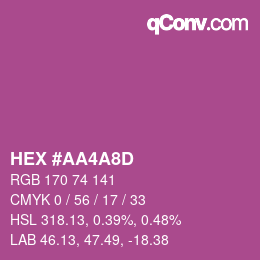 カラーコード: HEX #AA4A8D | qconv.com