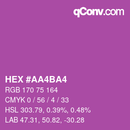 Farbcode: HEX #AA4BA4 | qconv.com