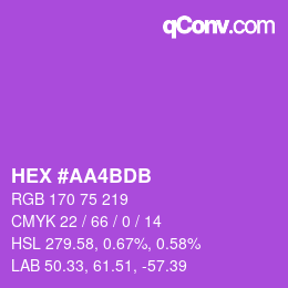 Color code: HEX #AA4BDB | qconv.com