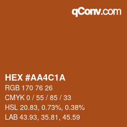 颜色代码: HEX #AA4C1A | qconv.com