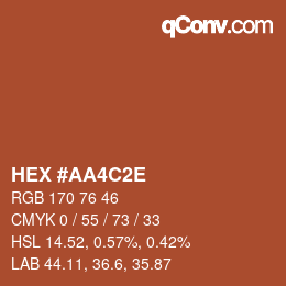 Color code: HEX #AA4C2E | qconv.com