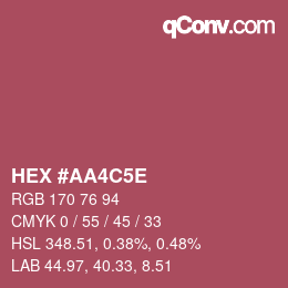 Color code: HEX #AA4C5E | qconv.com