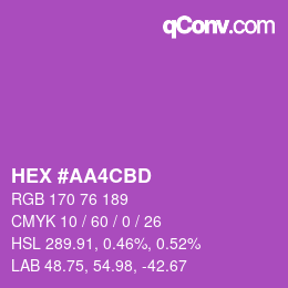颜色代码: HEX #AA4CBD | qconv.com