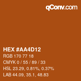 カラーコード: HEX #AA4D12 | qconv.com
