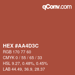 Color code: HEX #AA4D3C | qconv.com