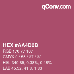カラーコード: HEX #AA4D6B | qconv.com