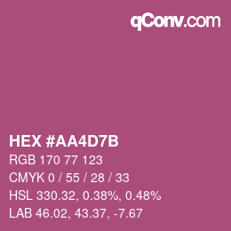 カラーコード: HEX #AA4D7B | qconv.com