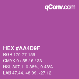 颜色代码: HEX #AA4D9F | qconv.com