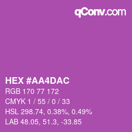 カラーコード: HEX #AA4DAC | qconv.com
