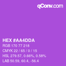 颜色代码: HEX #AA4DDA | qconv.com